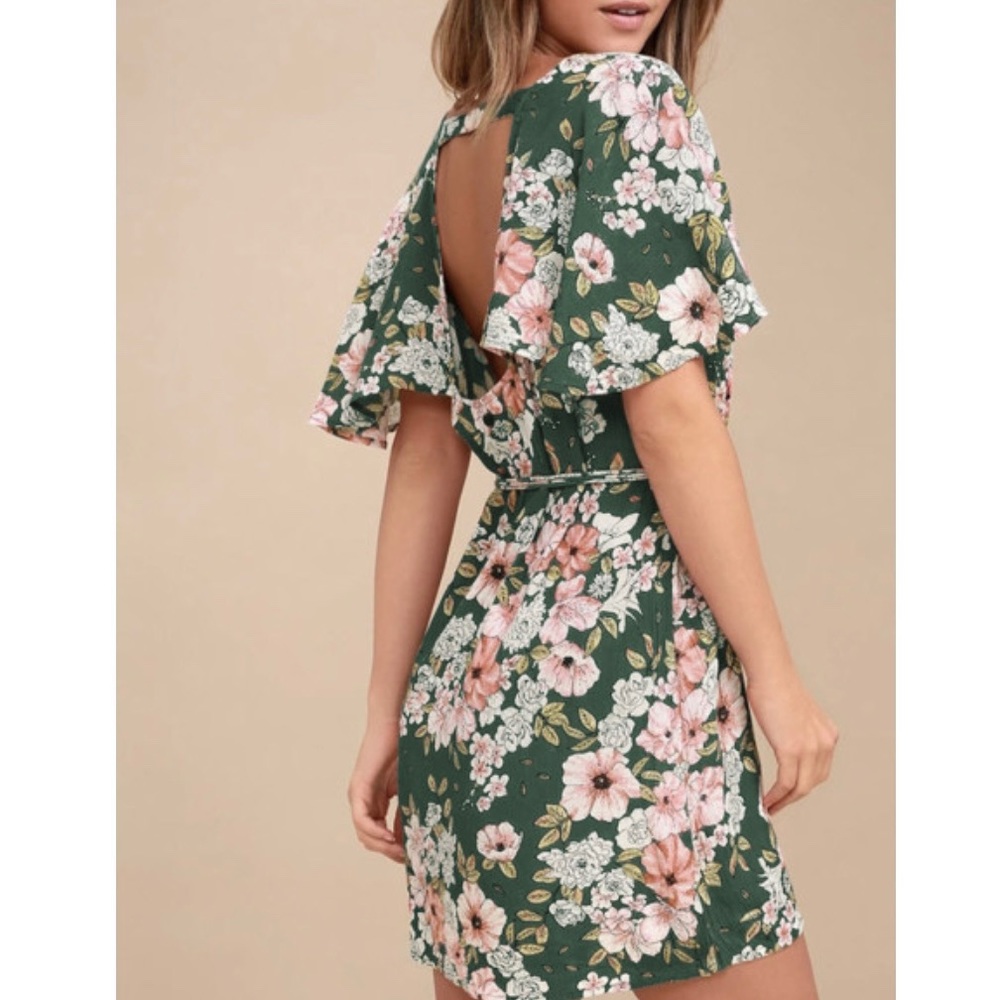 🛑SOLD🛑 Last M/L❣️NEW Open Back Ruffled Floral Dress - Picture 4 of 6